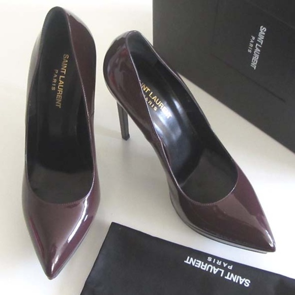 new SAINT LAURENT Janis patent platform pumps 10.5 - Picture 3 of 8